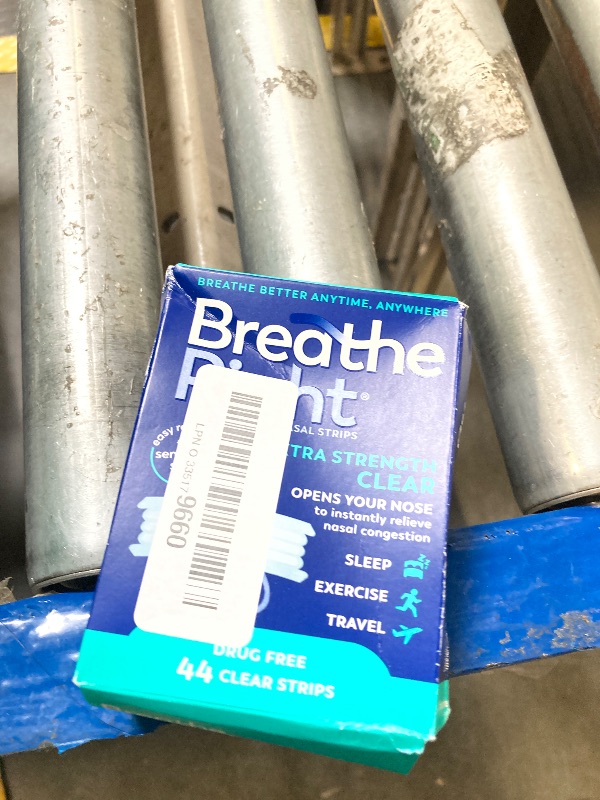 Photo 1 of Breathe Right Nasal Strips | Extra Strength | Clear | For Sensitive Skin I Drug-Free Snoring Solution & Nasal Congestion Relief Caused by Colds & Allergies | 44 Count (Packaging May Vary)