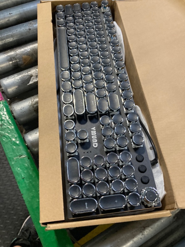 Photo 1 of Typewriter Mechanical Gaming Keyboard and Mouse Combo, Rainbow RGB Backlit Wired Keyboards with Blue Switches Round Keycaps Media Control Knob for PC Computer