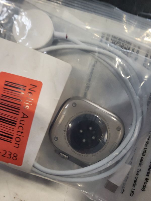 Photo 1 of **wrist band missing***
Apple Watch Ultra [GPS + Cellular 49mm] Titanium Case with Midnight Ocean Band, One Size (Renewed Premium)