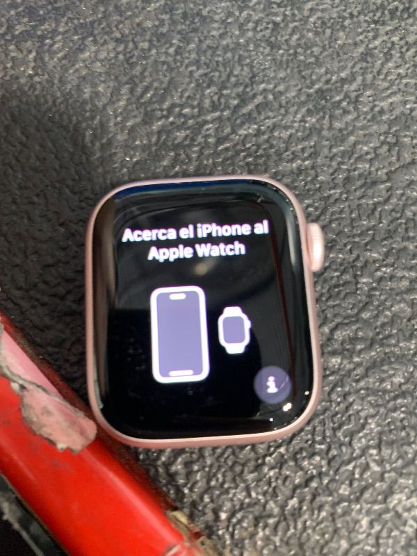 Photo 1 of ***Used / Locked to previous owner / Parts only***LOCKED Apple Watch Series 9 [GPS 41mm] Smartwatch with Pink Aluminum Case with Light Pink Sport Band S/M. Fitness Tracker, ECG Apps, Always-On Retina Display, Water Resistant (MR933LW/A)