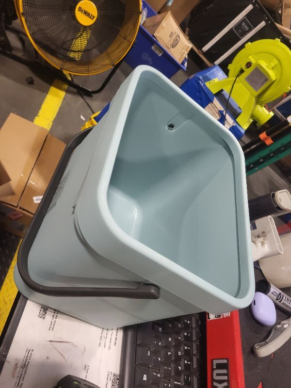 Photo 1 of [missing lid] LALASTAR Kitchen Compost Bin, Hanging Trash Can with Lid for Kitchen Cabinet Door, Under Sink, Wall Mounted Waste Bin for Bathroom, 1.8 Gallon, Blue