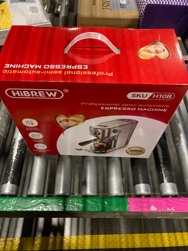 Photo 1 of **factory sealed**
HIBREW H10B - 51mm Espresso Machine - Temperature & Cup Volume Adjustable at will - With Intelligent Display Screen & Pressure Gauge - Stainless Steel Body