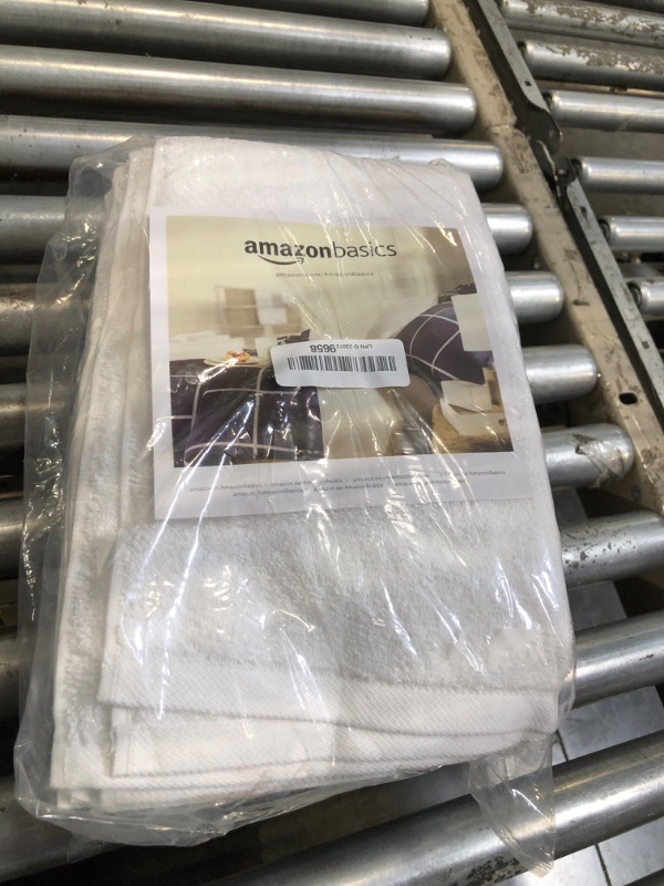 Photo 1 of Amazon Basics 100% Cotton hand towels for bathroom - 12 Pack white towel (16 x 26 inches)