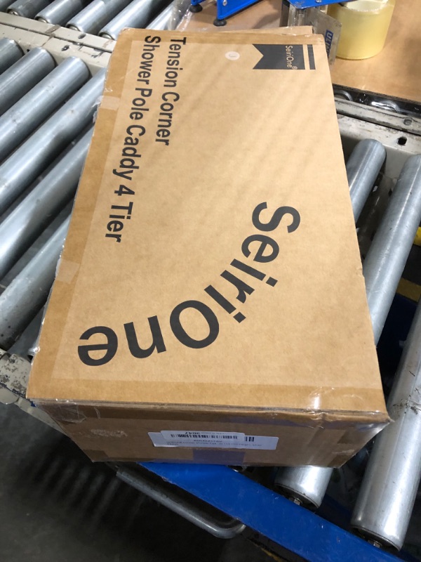 Photo 1 of SEIRIONE Corner Shower Caddy Tension Pole, Quick Setup, Rust-Free Bathroom Shower Organizer Corner for Bathtub Shampoo Storage, 4-Tier Adjustable Shelf, Drill Free, Fits 34 to 116 Inch Height, Silver