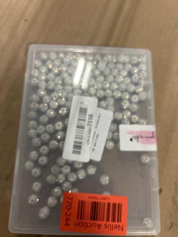 Photo 1 of 180PCS 10mm Clay Rhinestone Beads for Jewelry Making Clay Disco Ball Beads Sparkly Diamond Crystal Beads for Bracelet Necklace Earring Making (White)