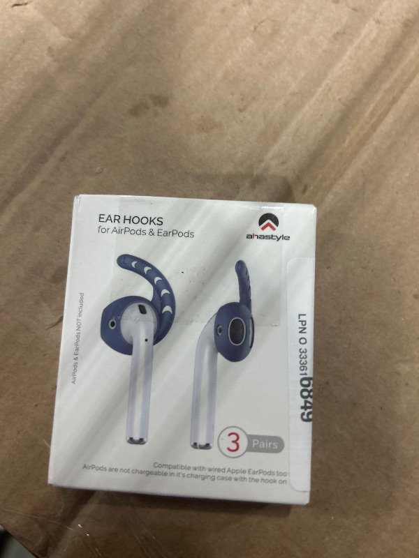 Photo 1 of AhaStyle 3 Pairs AirPods Ear Hooks Cover Silicone Accessories Compatible with Apple AirPods and EarPods Headphones (Navy Blue)      