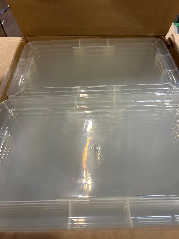 Photo 1 of ** similar image***OMNISAFE Stackable Plastic Storage Shoebox, BPA-Free Nestable Container with Latching Lid to Organize Shoes, See-Through Box for Home and Office, Multi-Purpose Clear Bins (12 Pack 6 Quart)