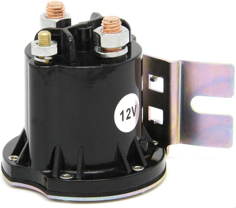 Photo 1 of 12V Starter Solenoid Relay Switch Intermittent Duty Contactor 3 Terminals Current 150A Max 800A with Nuts and Bolts 