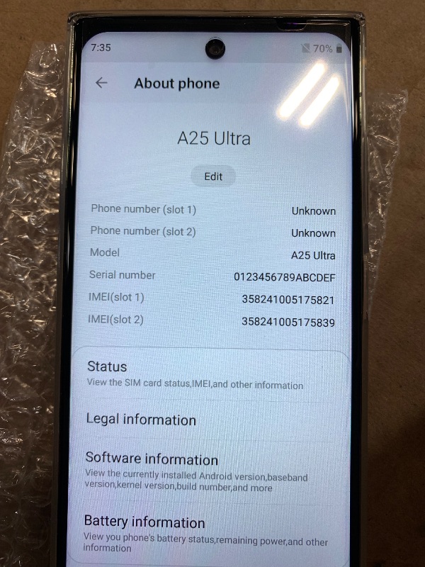 Photo 1 of ***USED***
ONOLA for A25 Ultra Unlocked Phone, 6+256GB Smartphone, Android 13.0,48+108MP Zoom Camera,6.82" HD, Dual SIM Cell Phone, Dual SIM,Build-in Pen Phone (DarkGreen)