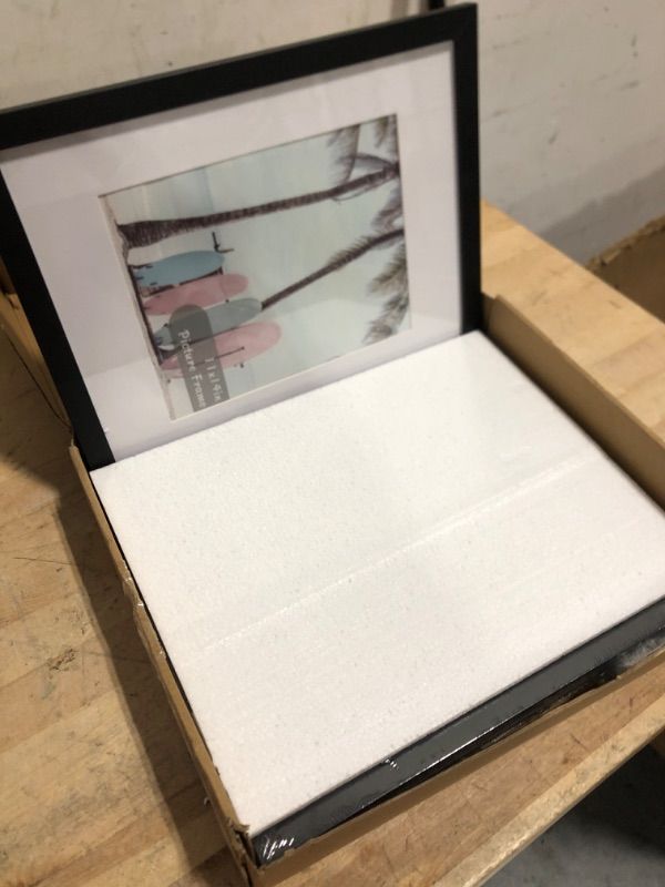 Photo 1 of ***one damage/ one missing***
SZYUU 11x14 Picture Frame Set of 4, High Definition Real Glass, Display Pictures 8x10 with Mat or 11x14 Without Mat, Gallery Wall Hanging Photo Frames, Black