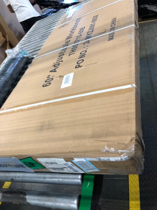 Photo 1 of **FACTORY SEALED AS SHOWN IN PHOTOS**
AHB 60" Workbench Adjustable Height, Solid Wood Work Table with Power Outlets, Max 2000 LBS, Heavy Duty Workstation for Garage Party Shop Office Home(Black 60"x 22")