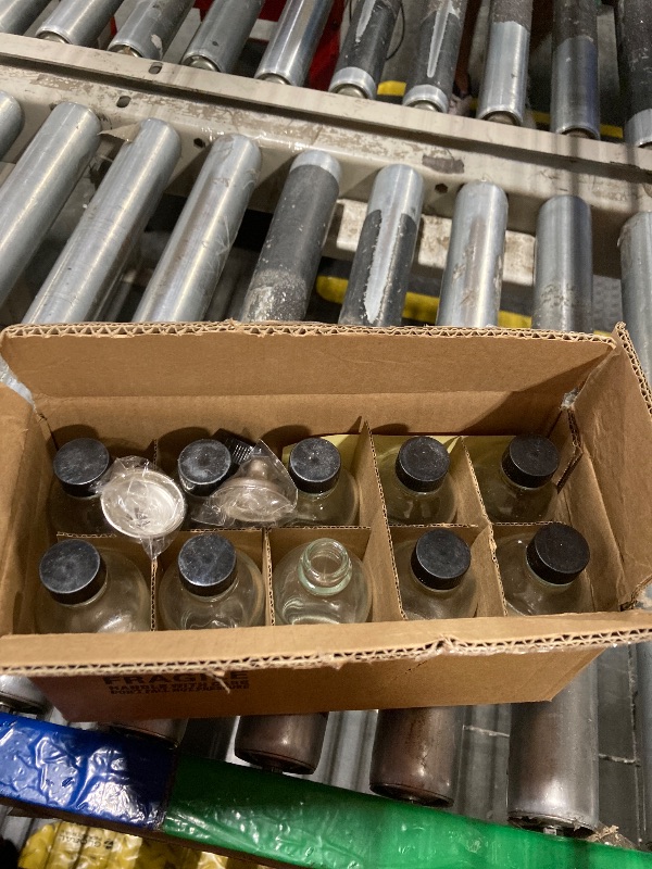Photo 1 of 10 Pack, 4 oz Small Clear Glass Bottles w/ Lids & 3 Stainless Steel Funnel - 120ml Boston Round Sample Bottle for Potion, Juice, Ginger Shot, Wellness, Oils, Whiskey, Liquids - Leakproof Travel Bottle