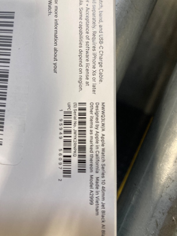 Photo 1 of Apple Watch Series 10 [GPS 46mm case] Smartwatch with Jet Black Aluminium Case with Black Sport Band - M/L. Fitness Tracker, ECG App, Always-On Retina Display, Water Resistant. 