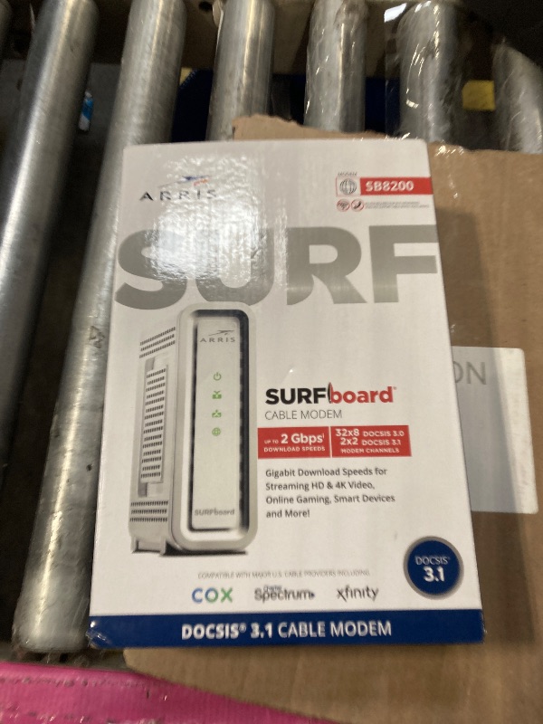 Photo 1 of ARRIS (SB8200) - Cable Modem - Fast DOCSIS 3.1 32x8 Gigabit Cable Modem , Approved for Comcast Xfinity, Cox, Charter Spectrum, & more | 1 Gbps Max Internet Speed, 4 OFDM Channels