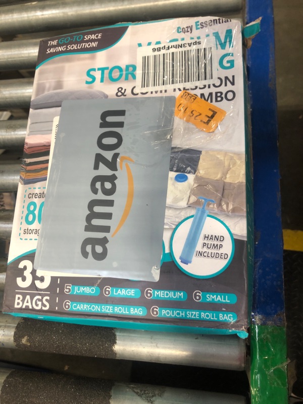 Photo 1 of 35 Pack Space Saver Bags (5 Jumbo/6 Large/6 Medium/6 Small/6 Roll-M/6 Roll-S) Compression Storage Bags for Comforters and Blankets, Vacuum Sealer Bags for Clothes Storage, Hand Pump Included