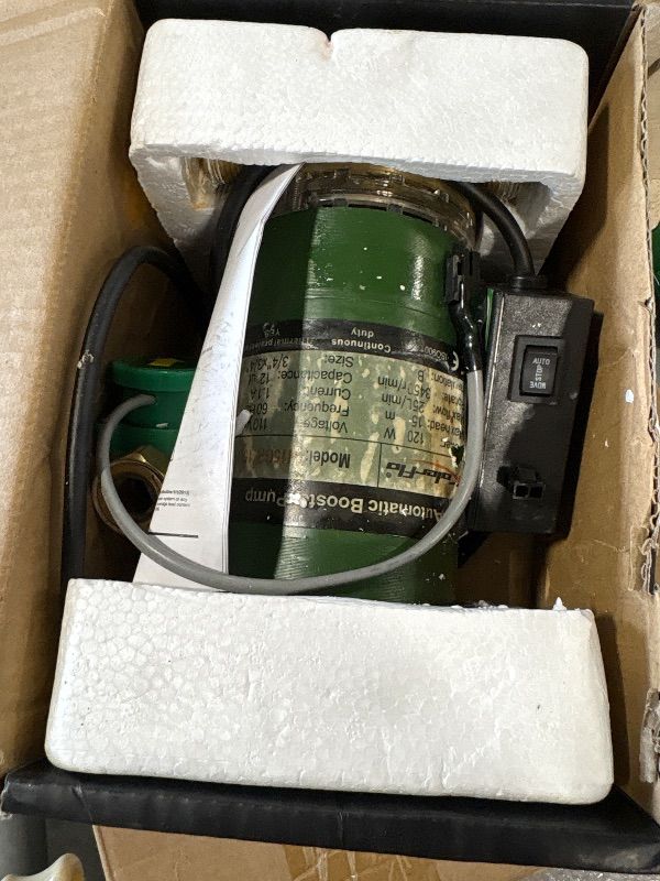 Photo 1 of 120W Water Pressure Booster Pump 115VAC,396 GPH,21.7 PSI Household Automatic Home Booster Pump with Water Flow Switch for Home Kitchen Bathroom Irrigation(H15GR-15)