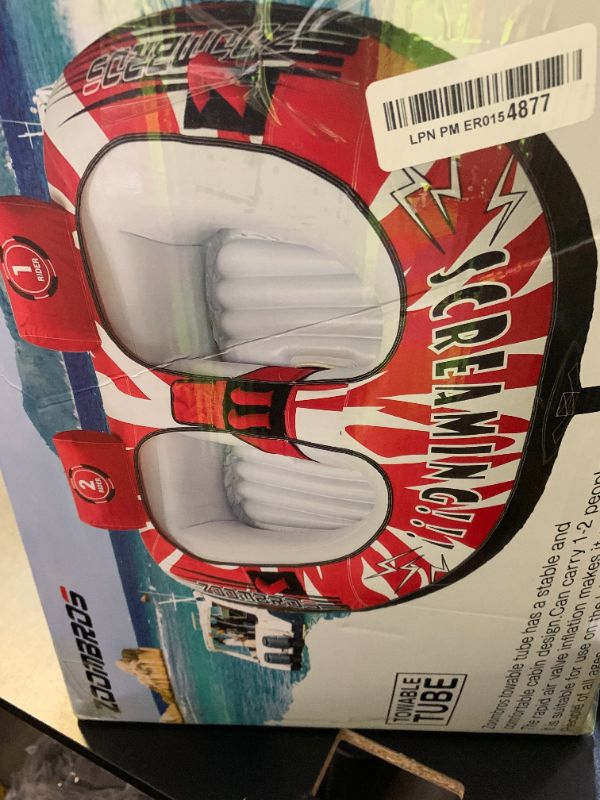 Photo 1 of ZOOMBROS Towable Tubes for Boating 2 Person, Water Tubes for Boats to Pull, Safety Inflatable Boat Tubes and Towables, Water Sport Towables with Drainage, Quick Connector, Large Capacity