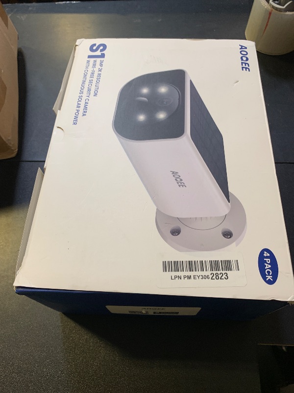 Photo 1 of AOQEE Cameras for Home Security-2K Wireless Security Camera Outdoor with AI Motion Detection & Siren, Non-Stop Solar Powered Charging, Color Night Vision, SD/Cloud Storage, Waterproof, S1 4P