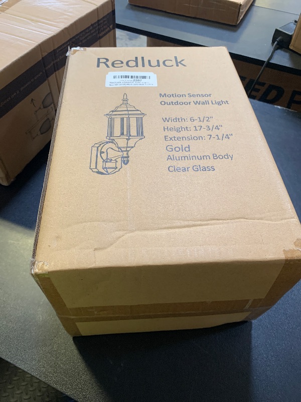 Photo 1 of Redluck Motion Sensor Outdoor Lights, 16 inch Dusk to Dawn Outside Porch Lights, Waterproof Anti-Rust Aluminum Outdoor Wall Lights Exterior Lighting Fixtures for House, Garage, Front Door, Gold