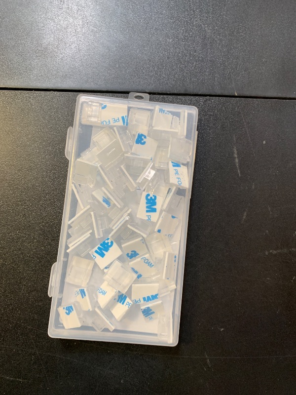 Photo 1 of SZFUDIGO Cable Clips?50PCS Electrical Cord Management Adhesive Cable Wire Clip Wire Clips Wall?Used for Cars, Offices, and Homes Cable Clips Cord Organizer (Transparent)