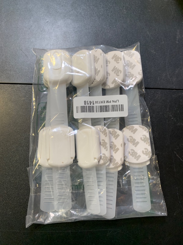 Photo 1 of 6 Pack Vmaisi Multi-Use Adhesive Straps Locks - Childproofing Baby Proofing Cabinet Latches for Drawers, Fridge, Dishwasher, Toilet Seat, Cupboard, Oven,Trash Can, No Drilling (White) (6)