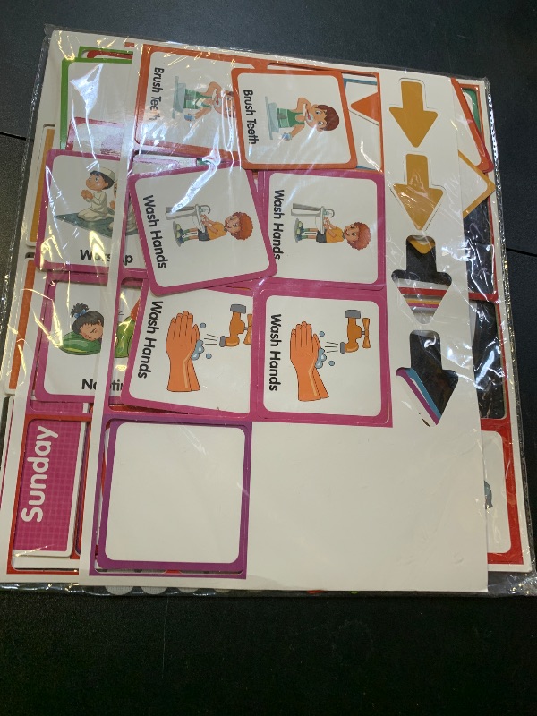 Photo 1 of Godery Large Visual Schedule Cards for Kids Chore Reward Chart,Bedtime Routine Cards for Toddlers, Includes 109 Cards for Home School Planner,Autism Learning Materials