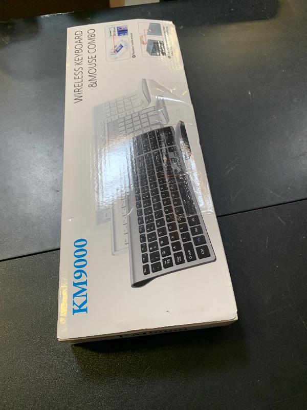 Photo 1 of Wireless Keyboard and Mouse Ultra Slim Combo, TopMate 2.4G Silent Compact USB 2400DPI Mouse and Scissor Switch Keyboard Set with Cover, 2 AA and 2 AAA Batteries, for PC/Laptop/Windows/Mac - White