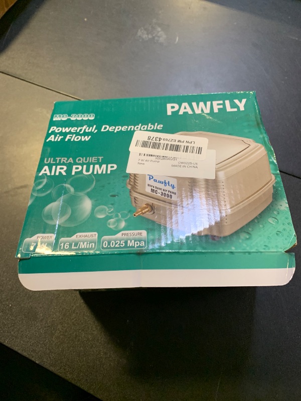 Photo 1 of Pawfly 254 GPH Aquarium Air Pump Adjustable Quiet Oxygen Aerator Pump with Multi-Port Air Flow Control Lever Valve Splitter and Airline Tubing for Fish Tanks Ponds and DWC Systems Up to 300 Gallons