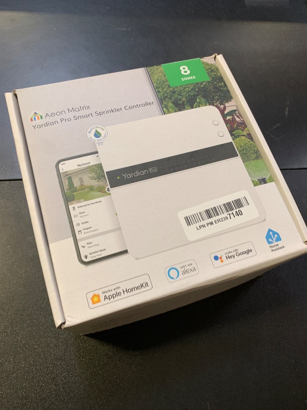 Photo 1 of Aeon Matrix Yardian Pro Smart Sprinkler Controller 8 Zone - Control Buttons, Apple HomeKit, Alexa, Google Assistant and Home Assistant Compatible, Enhanced Wi-Fi, RJ45, Level VI Worldwide Power Supply