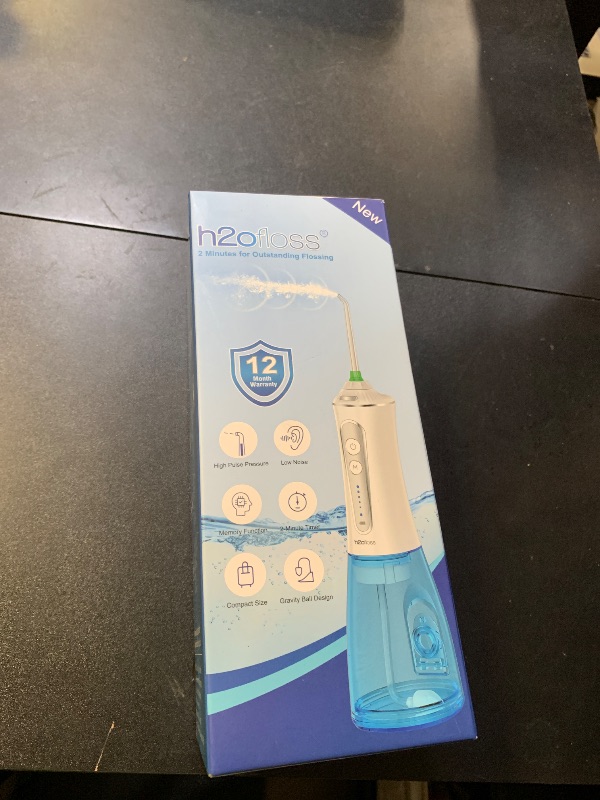 Photo 1 of H2ofloss Water Dental Flosser for Teeth Cordless,300ML Portable & IPX7 Waterproof Teeth Cleaner Picks,5 Modes Rechargeable Oral Irrigator with Refilled Nozzle for Home/Travel