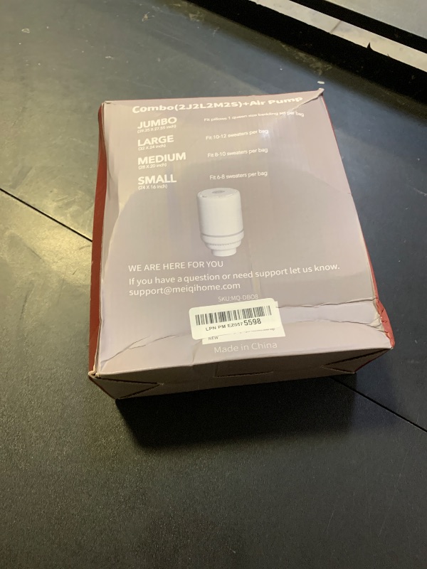 Photo 1 of Vacuum Storage Bags with Electric Air Pump 8 Combo (2 Jumbo/2 Large/2 Medium/2 Small), Plastic Packaging Bags,Travel Vacuum Bags For Luggage,Clothes, Pillows, Comforters, Blankets, Bedding