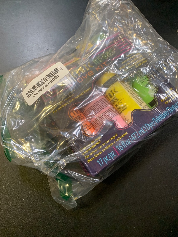 Photo 1 of Tulip Electric Neons Tie-Dye Kit, Party Activity, Black Light Reactive Fabric Dye, Pre-mixed Dye, Green, Yellow, Orange, Pink, Easy Application & Clean-up, Precision Tips, Fun Techniques, Ultra-Bold Colors