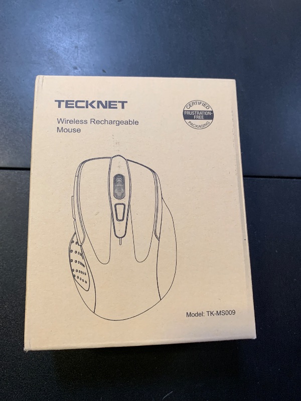 Photo 1 of TECKNET Wireless Mouse Rechargeable, 2.4G USB-A Silent Mouse, Quiet Click, 6 Adjustable 4800 DPI, Cordless Computer Mice, Ergonomic Mice for Laptop, 6 Buttons for Chromebook, Ergo Grip - Black