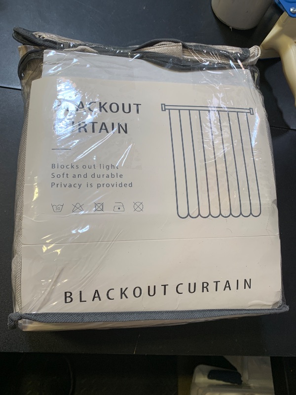 Photo 1 of 100% Blackout Shield Linen Blackout Curtains for Bedroom 96 Inches Long, Back Tab/Rod Pocket Living Room Drapes, Thermal Insulated Blackout Curtains 2 Panels Set, 50" W x 96" L,Cream
