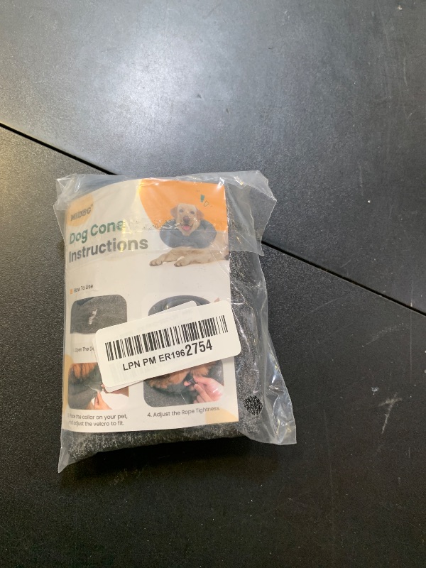 Photo 1 of MIDOG Dog Cone Collar for Large Medium Dogs, Soft Inflatable Dog Cone Alternative After Surgery, Adjustable Protective Recovery Cone - Patented Alternative E Collar Does Not Block Vision (Gray,XS)