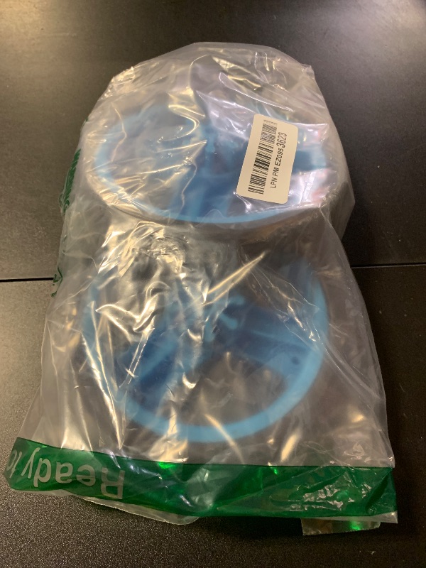 Photo 1 of uxcell 2pcs 150mm 6 Inch Dia Plastic Single Wheel Pulley Rolling Roller Blue 8mmx25mm