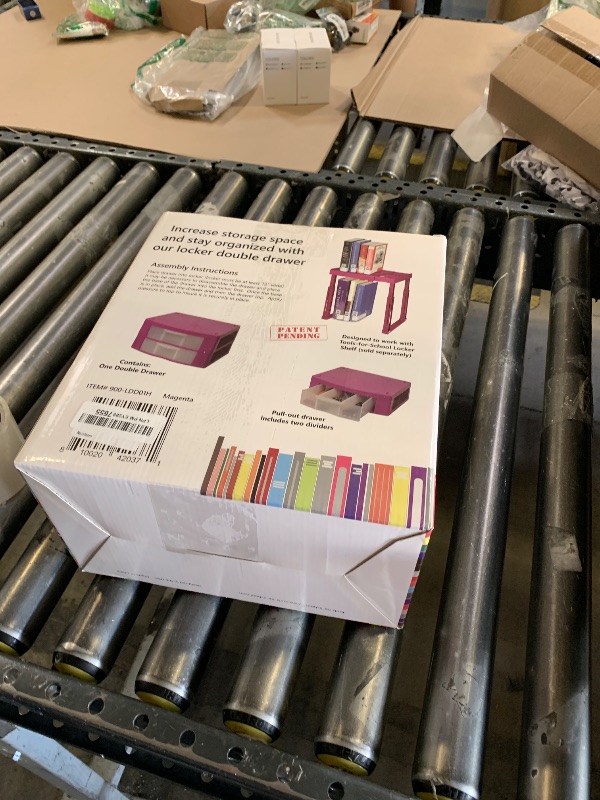 Photo 1 of Tools for School Locker Drawer. Includes 2 Removable Drawer Dividers. Heavy Duty. Fits 12" Wide Locker (Magenta Double)