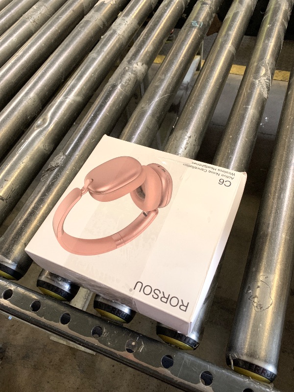 Photo 1 of RORSOU C6 Active Noise Cancelling Headphones, Wireless Over Ear Bluetooth Headphones, 60H Playtime, Lightweight Folding Deep Bass Comfort Fit Ear Cups Headset with Mic for iPad/PC/Home Rose Gold