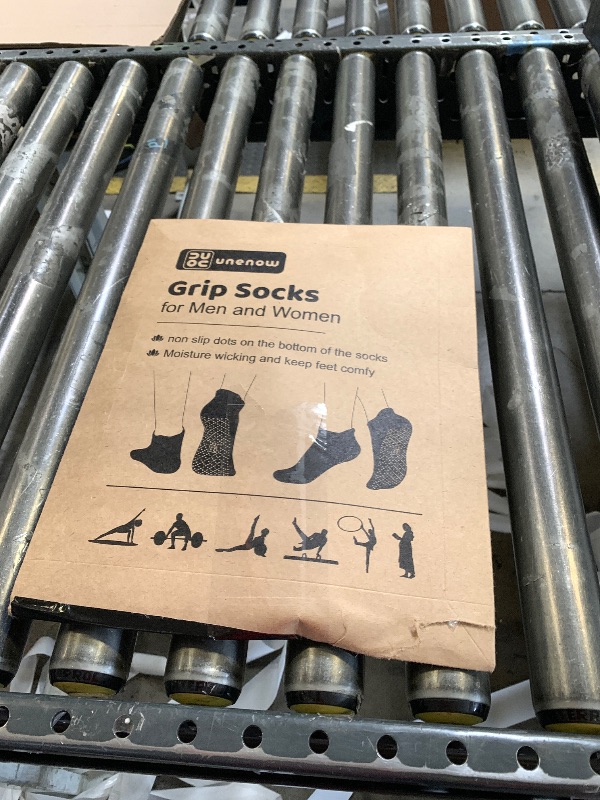 Photo 1 of unenow Unisex Non Slip Socks with Grips Cushion for Yoga Pilates Barre Home & Hospital