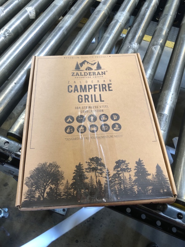 Photo 1 of Zalderan Campfire Grill – Small, Lightweight 304 Stainless Steel Cooking Grate for Camping, Hiking, Backpacking – Portable Campfire Cooking Grill for 1–2 People