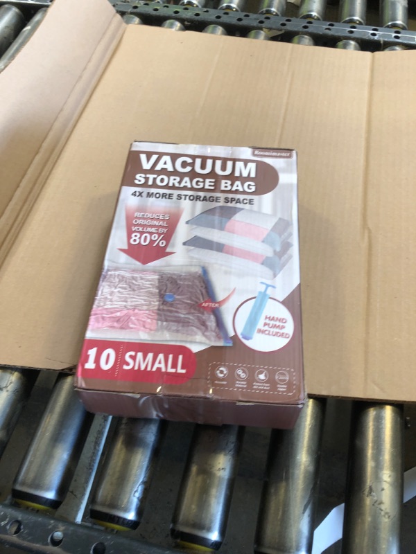 Photo 1 of 10 Small Vacuum Storage Bags with Travel Hand Pump, Small Vacuum Seal Bags for Clothing, Space Saver Bags for Clothes