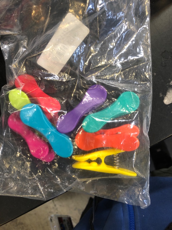 Photo 1 of Kikkerland Rainbow Bag Clips (Set of 8), Multicolor