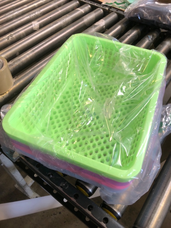 Photo 1 of Zhehao 16 Pack Paper Organizer Basket, 13.5 x 10 x 3 Inch Plastic Mesh Bin, Colorful, Multi-Purpose, Ideal for Office, Classroom, Home, Storage, Organization