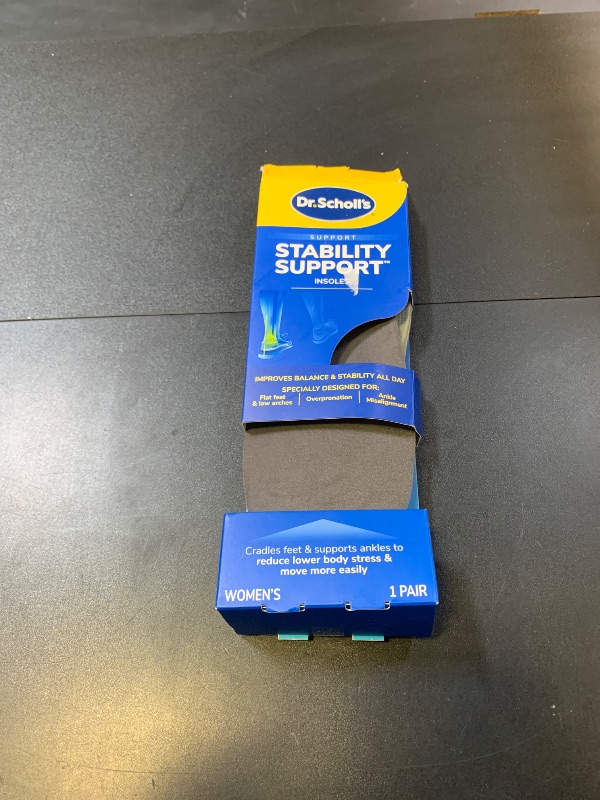 Photo 1 of ?Dr. Scholl's Stability Support Insoles, Flat Feet & Overpronation Low Arch Support, Improves Balance & Stability, Motion Control, Trim Inserts to Fit Shoes, Women's Size 6-10