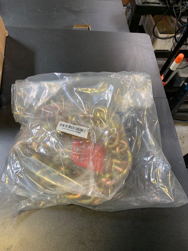 Photo 1 of YATOINTO G80 Transport Binder Chain 3/8 Inch x 10 Foot Safety/Binder Chain with Clevis Grab Hooks 7,100 lbs Safe Working Load Logging Chain for Transporting Towing Tie Down Binding Equipment