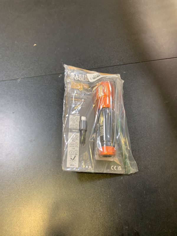 Photo 1 of Klein Tools 56412 Rechargeable LED Flashlight with Flood Light, 500 lumens, USB-C Rechargeable, Pocket Clip, Magnet, for Professional Work