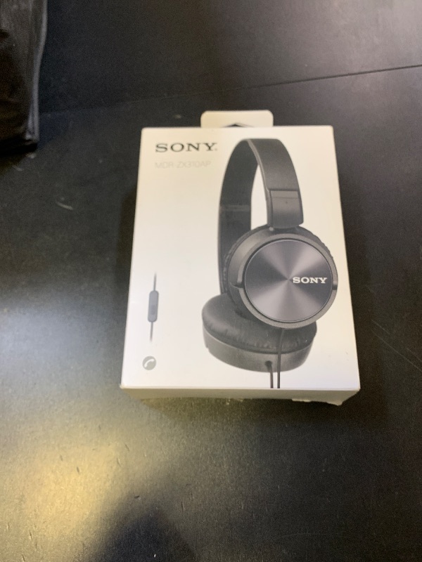 Photo 1 of Sony MDR-ZX310AP ZX Series Wired On Ear Headphones with mic, Black
