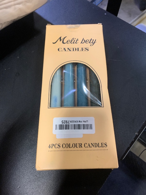 Photo 1 of 10 inch Green Gradient Taper Candles,Set of 4 Tapered Candle, Tall Candlesticks,Conical Stick Candles,Smokeless,for Home Dinner, Party, Wedding, Halloween, Christmas (Green Series, 10inch)