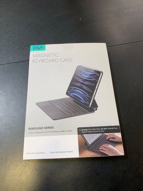 Photo 1 of ESR iPad Air 11 inch Case with Keyboard (M3/M2, 2025/2024), iPad Pro 11 (4th/3rd/2nd/1st Gen) & Air 5/4th Magic keyboard Case, Easy-Set Floating Cantilever Stand, Precision Multi-Touch Trackpad, Black