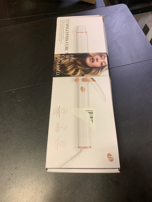 Photo 1 of T3 SinglePass Curl X Extra-Long Barrel Curling Iron with 9 Heat Settings and Ceramic Barrel for Fast Styling and Lasting Results on All Hair Types